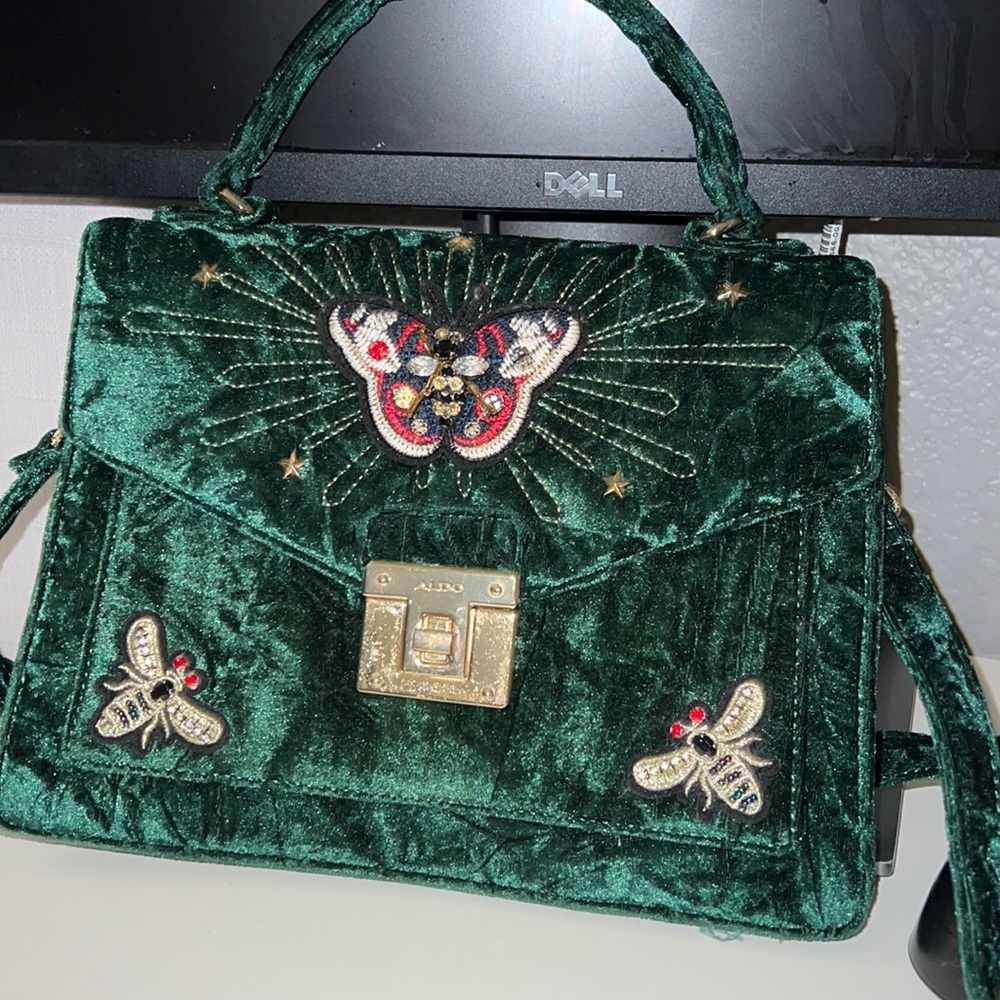 Green Velvet Handbag